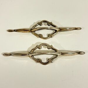 MCM vintage drawer handles SET OF TWO large dresser handles metal with screws 7"